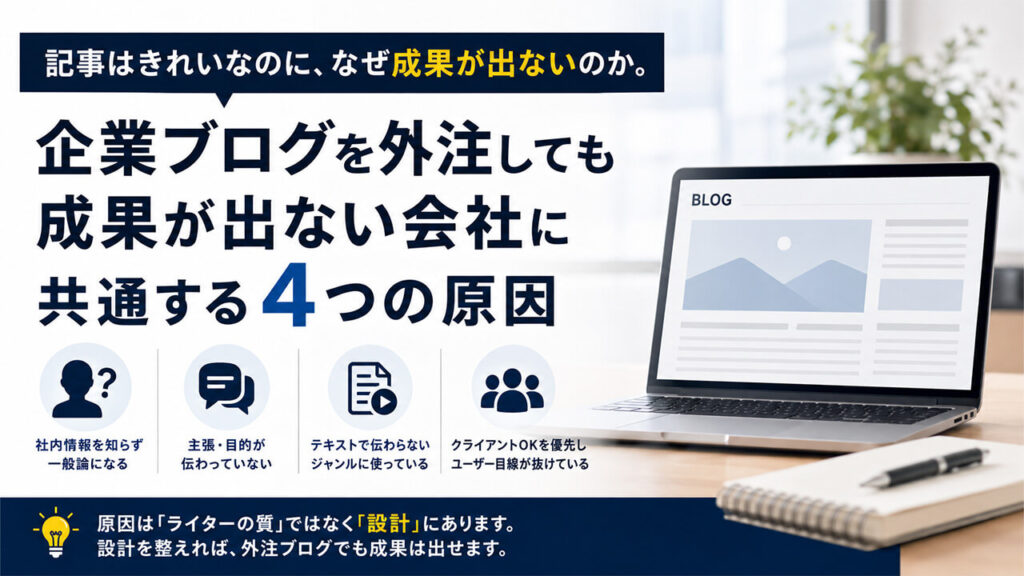 記事はきれいなのに、なぜ成果が出ないのか。