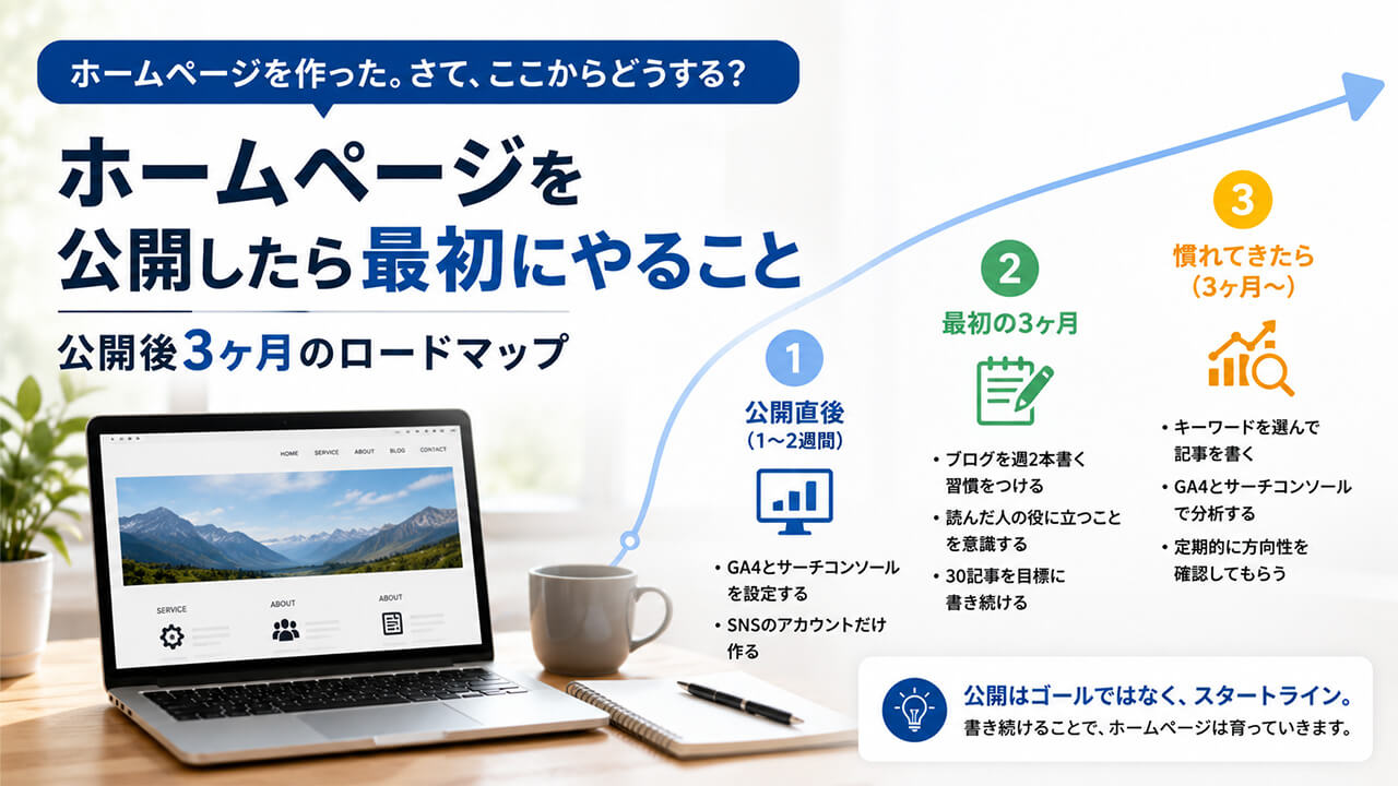 ホームページを作った。さて、ここからどうする？