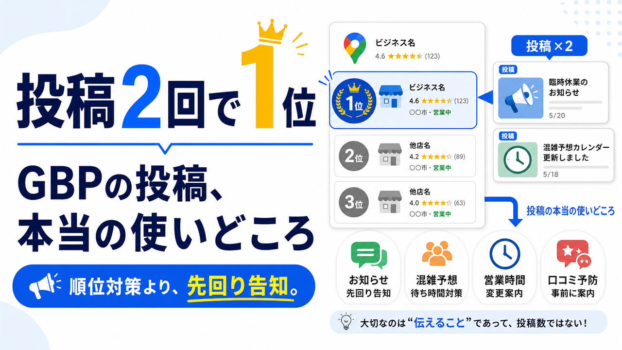 投稿2回で1位。GBPの投稿、本当の使いどころ