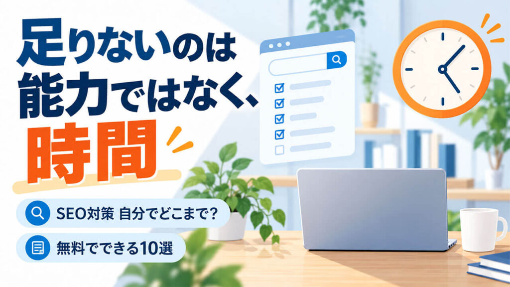 足りないのは能力ではなく、時間。SEO対策自分でどこまで？無料でできる10選